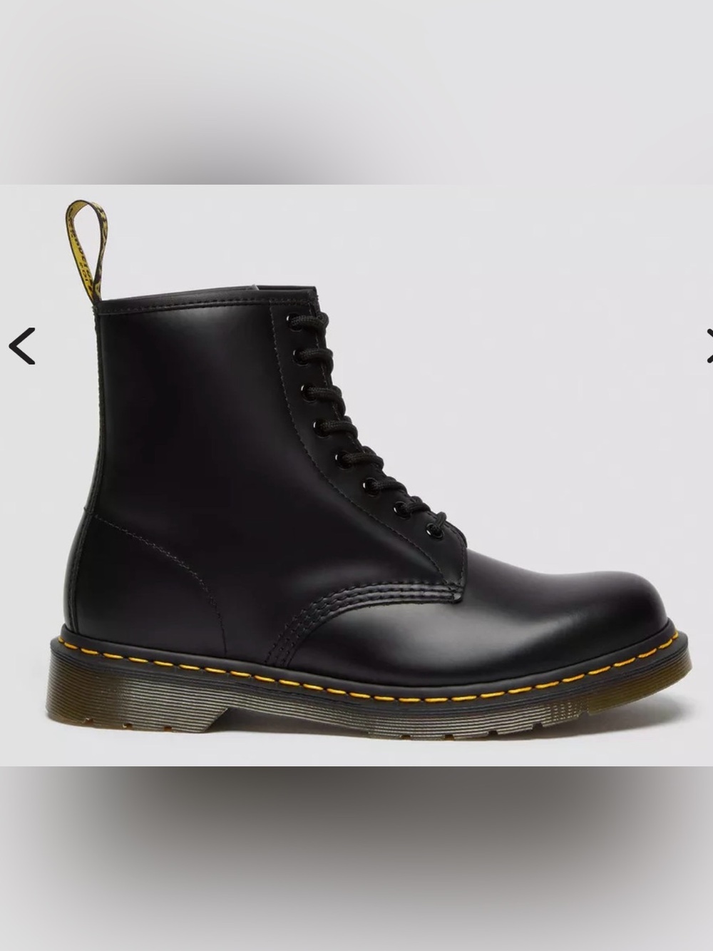 Dr. Martens 8-Eye Leather Boots Size 14 Black Smooth Great Condition Work 1460
